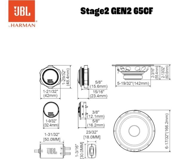 Set De Medios Jbl Stage2 65cf Gen 2 6.5 Pulgadas 720w Máximo - Imagen 6