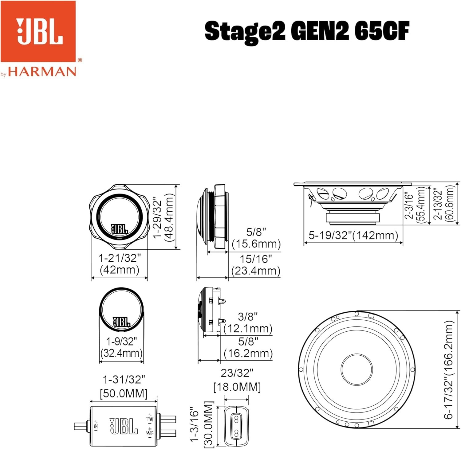 Set De Medios Jbl Stage2 65cf Gen 2 6.5 Pulgadas 720w Máximo - Imagen 7