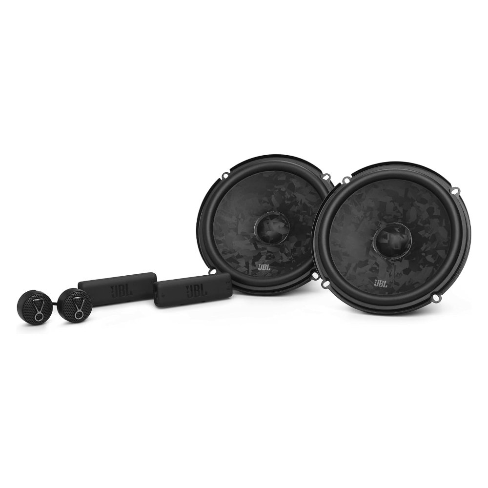 Set de Medios JBL STAGE3 68CF de 2 vías sin rejilla, 95 W RMS y pico de 760 W, 4 ohmios, membrana de fibra de vidrio con cúpula de seda